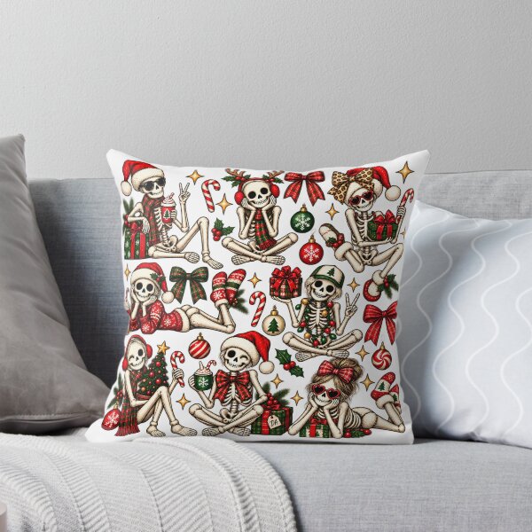 Item preview, Christmas Skeletons Squad Holiday Creepy Cute Pattern Art designed and sold by DesignArtist.ia.