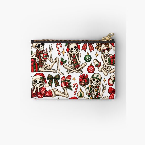 Item preview, Christmas Skeletons Squad Holiday Creepy Cute Pattern Art    designed and sold by DesignArtist.ia.
