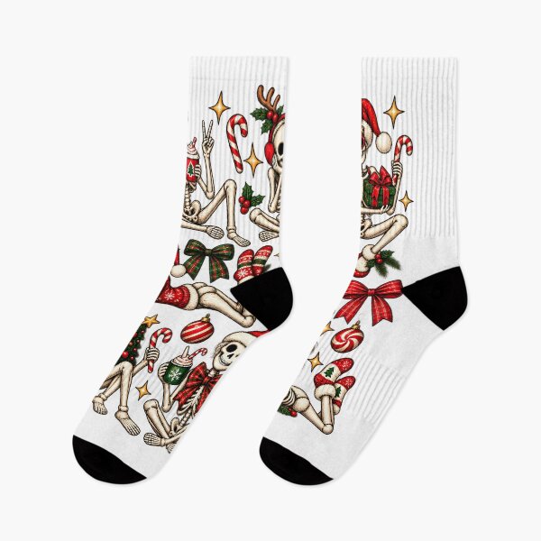 Item preview, Christmas Skeletons Squad Holiday Creepy Cute Pattern Art    designed and sold by DesignArtist.ia.