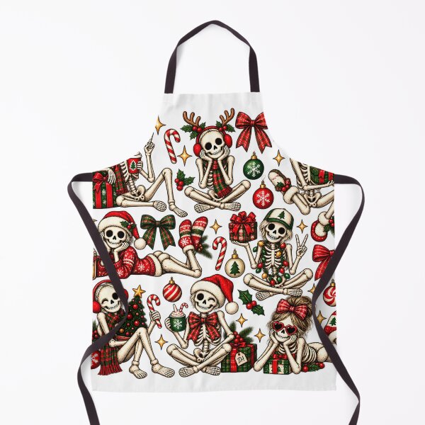Item preview, Christmas Skeletons Squad Holiday Creepy Cute Pattern Art    designed and sold by DesignArtist.ia.