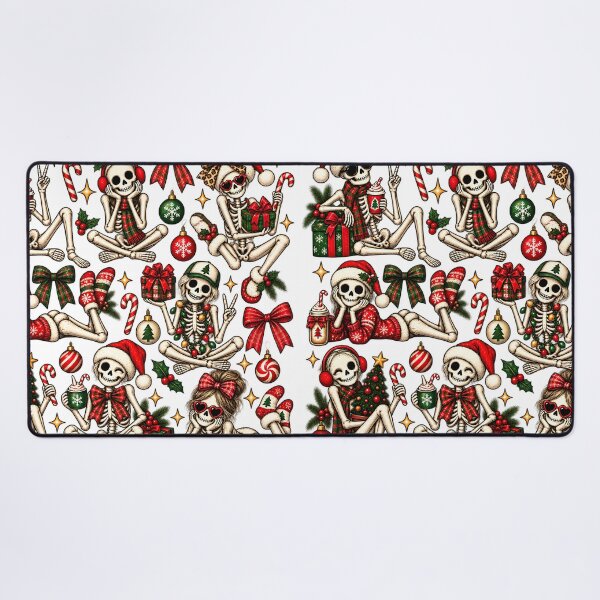 Item preview, Christmas Skeletons Squad Holiday Creepy Cute Pattern Art designed and sold by DesignArtist.ia.