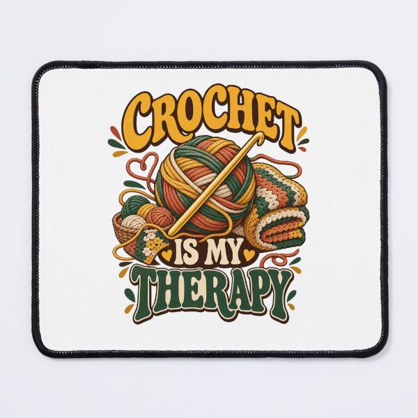 Item preview, Crochet Is My Therapy – Funny Yarn Lover Crafting Design designed and sold by Print-Mingle01.