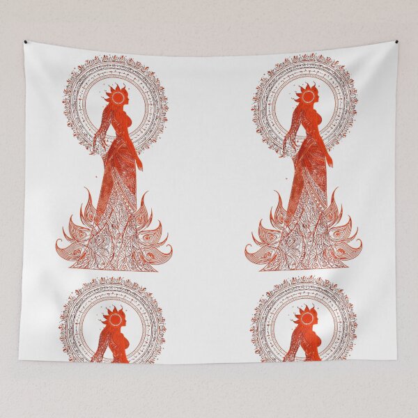Item preview, Red Sun Goddess Mystical Mandala Art  designed and sold by LC&LCPlatform.