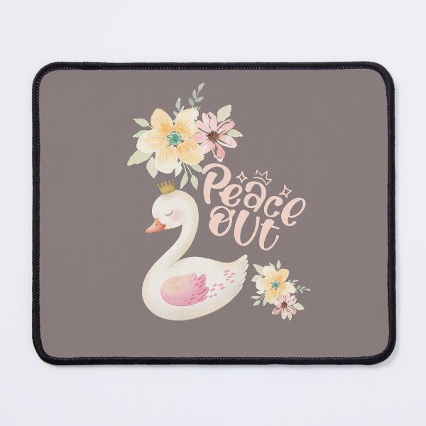 Item preview, Peace Out Watercolor Swan Princess Floral Design designed and sold by SoftLifeClub.