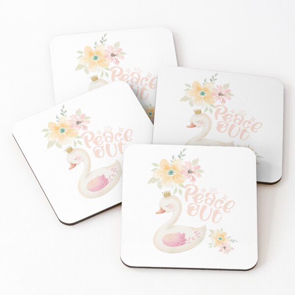 Item preview, Peace Out Watercolor Swan Princess Floral Design designed and sold by SoftLifeClub.