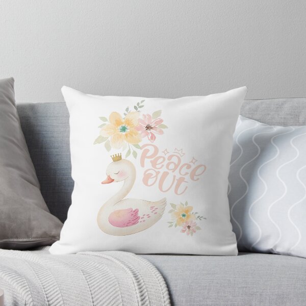 Item preview, Peace Out Watercolor Swan Princess Floral Design designed and sold by SoftLifeClub.
