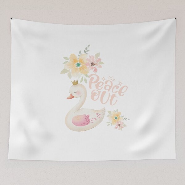 Item preview, Peace Out Watercolor Swan Princess Floral Design designed and sold by SoftLifeClub.