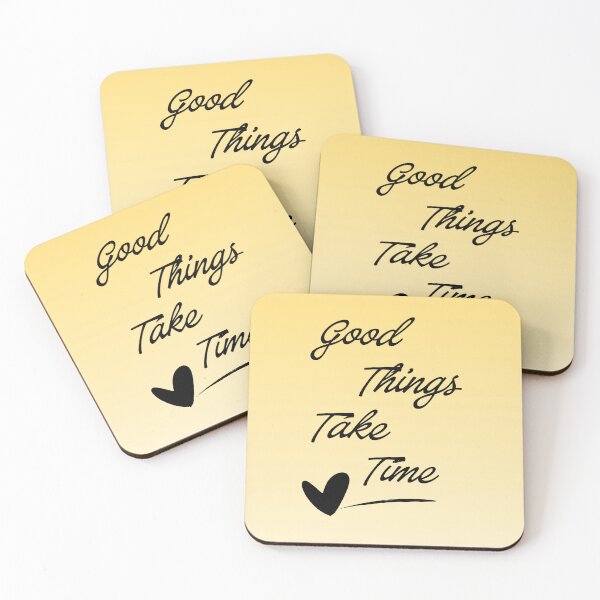 Item preview, Good Things Take Time – Inspirational Positive Quote Minimalist Typography Design designed and sold by PreetPunjabArt.