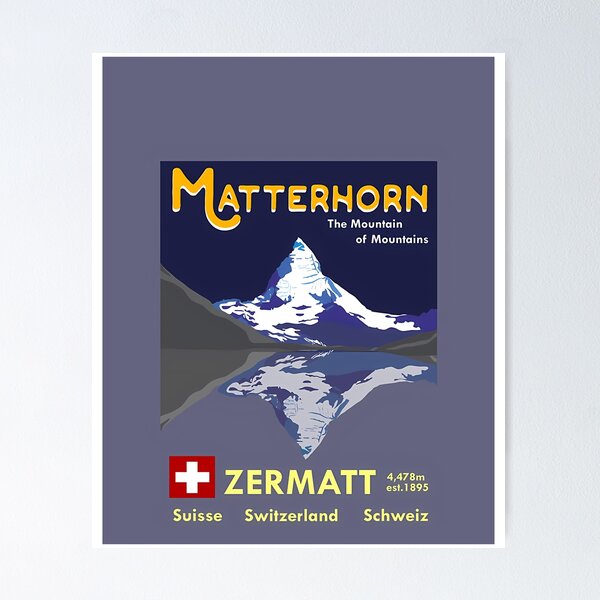 Artikelvorschau, Matterhorn Zermatt Schweiz Ski-Poster entworfen und verkauft von flamesnejme.
