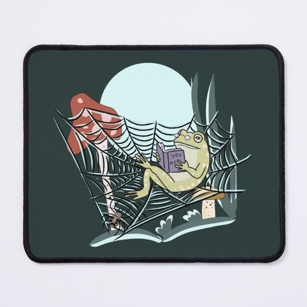 Item preview, Frog Reading Book In Spider Web Vintage Goblincore Dark Academia designed and sold by LeshanArt.