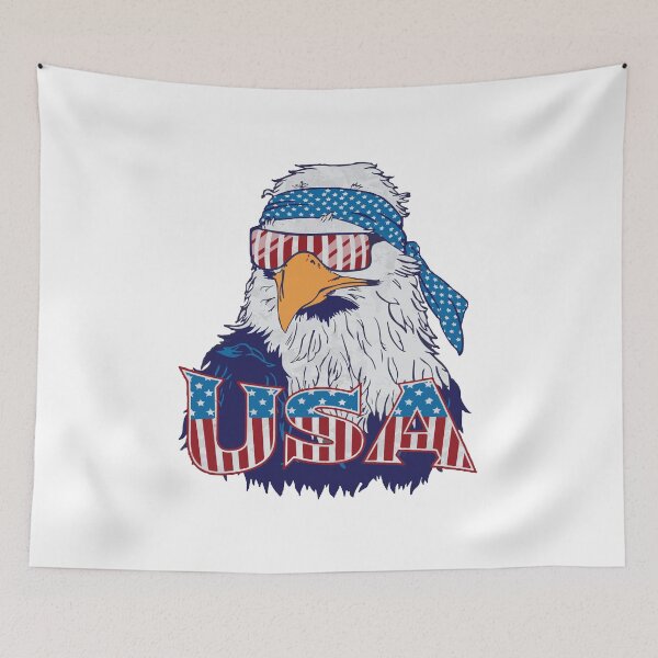 Item preview, Patriotic Eagle USA Flag - American Bald Eagle designed and sold by DGMaxShop.