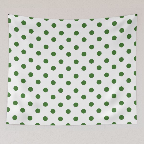 Item preview, Vintage green dots on white designed and sold by Yamy Morrell Art and Design.