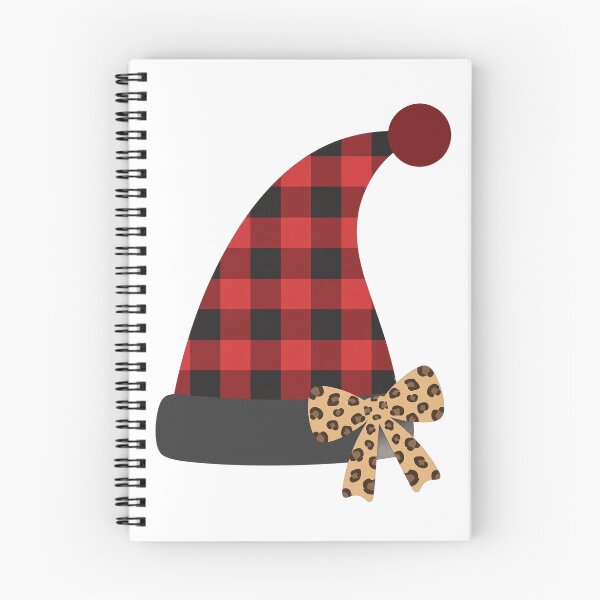 Item preview, Buffalo Plaid Santa Hat with Leopard Print Bow - Preppy Christmas Tee designed and sold by KERK Art and Design.