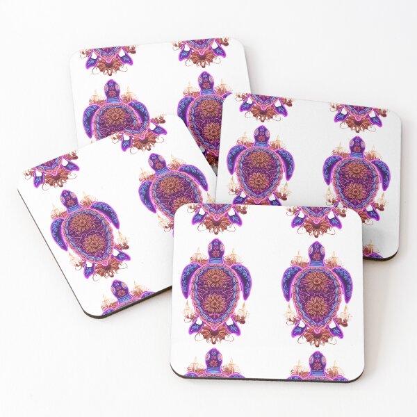 Item preview, Neon Mandala Sea Turtle Art designed and sold by LC&LCPlatform.