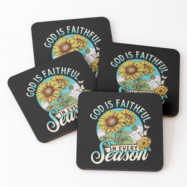 Item preview, God Is Faithful in Every Season Vintage Sunflower Christian Art designed and sold by AmiGraph.