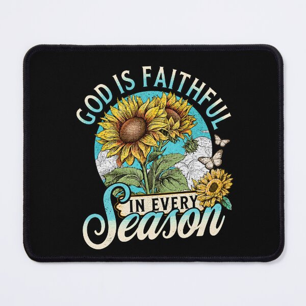 Item preview, God Is Faithful in Every Season Vintage Sunflower Christian Art designed and sold by AmiGraph.