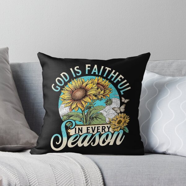 Item preview, God Is Faithful in Every Season Vintage Sunflower Christian Art designed and sold by AmiGraph.