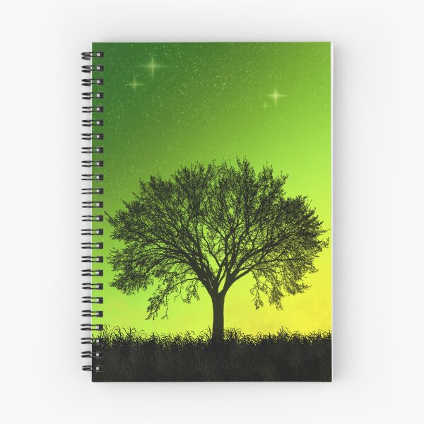 Item preview, Emerald Twilight – Green Tree Silhouette Sunset Landscape designed and sold by MKFDesigns.