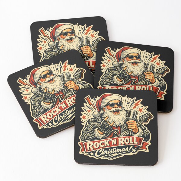 Item preview, Rock Santa Claus Electric Guitar Vintage 1950s Christmas Funny Art designed and sold by Artycom.