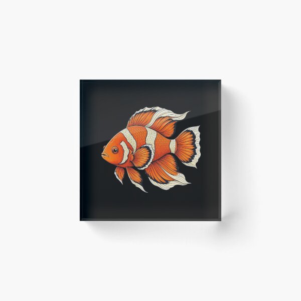 Item preview, Clownfish Art, Detailed Orange Fish Design designed and sold by gkhanco.