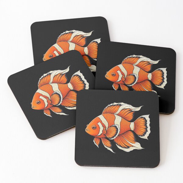 Item preview, Clownfish Art, Detailed Orange Fish Design designed and sold by gkhanco.