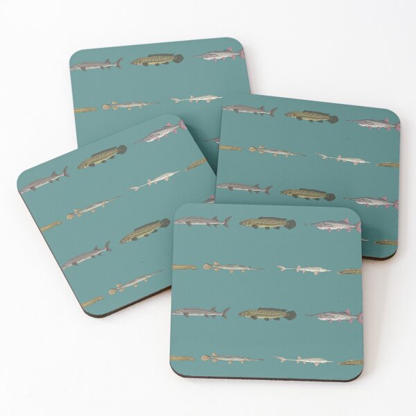 Item preview, Ancient Fishes Pattern (Blue Background) designed and sold by Marathon-Rana.