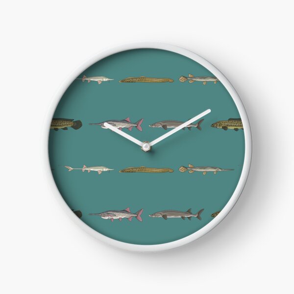 Item preview, Ancient Fishes Pattern (Blue Background) designed and sold by Marathon-Rana.