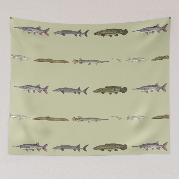 Item preview, Ancient Fishes Pattern (Sand Background) designed and sold by Marathon-Rana.