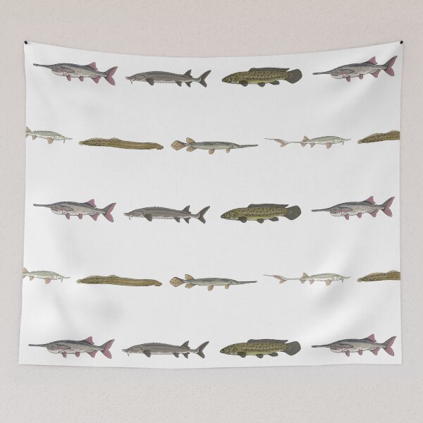 Item preview, Ancient Fishes Pattern (White Background) designed and sold by Marathon-Rana.