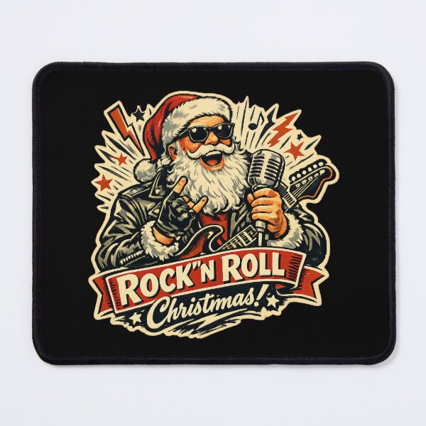 Artikelvorschau, Rock-Weihnachtsmann-E-Gitarre Vintage 1950er Jahre Weihnachts-Lustige Kunst entworfen und verkauft von Artycom.