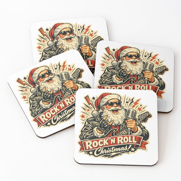 Item preview, Rock Santa Claus Electric Guitar Vintage 1950s Christmas Funny Art designed and sold by Artycom.