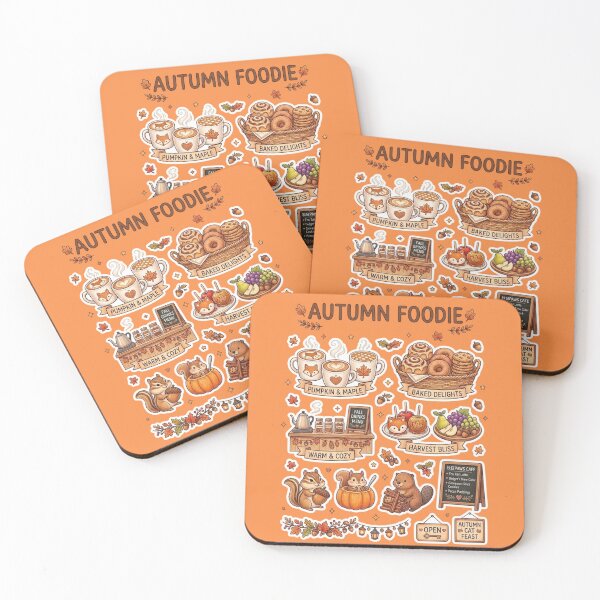 Item preview, Cozy Autumn Foodie Sticker Pack / Fall Aesthetic / Cute Animals Thanksgiving Best Selling Fall Decors Decorations Pillow Cases, Blankets , Socks Phone Case Mug designed and sold by TeenLake.