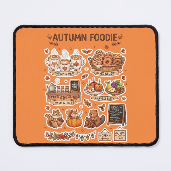 Item preview, Cozy Autumn Foodie Sticker Pack / Fall Aesthetic / Cute Animals Thanksgiving Best Selling Fall Decors Decorations Pillow Cases, Blankets , Socks Phone Case Mug designed and sold by TeenLake.