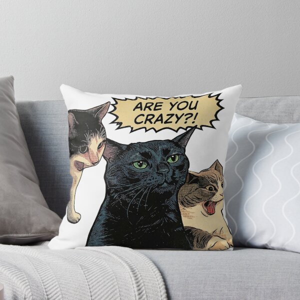 Item preview, Are You Crazy?! Funny Shocked Cats Comic Meme designed and sold by aysenism.