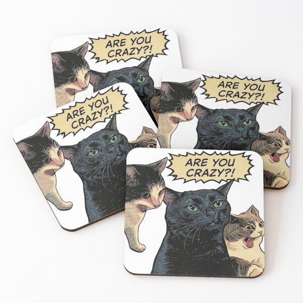 Item preview, Are You Crazy?! Funny Shocked Cats Comic Meme designed and sold by aysenism.