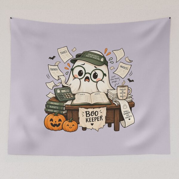 Item preview, Bookkeeper Ghost Halloween Chaos designed and sold by Meandmyshop.