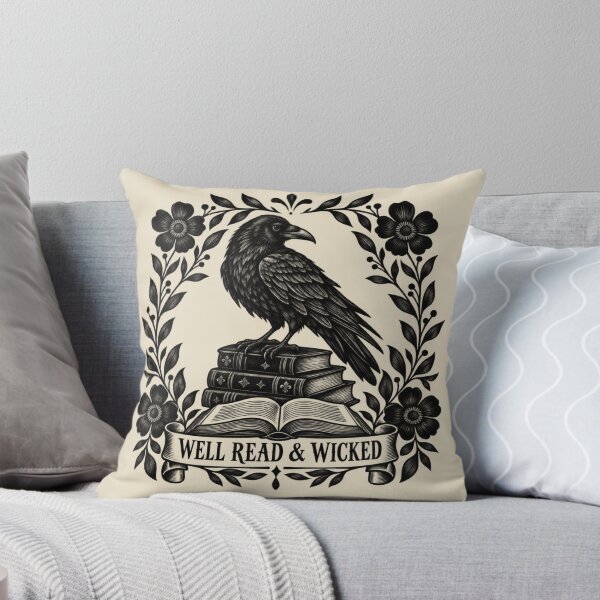 Item preview, Well Read & Wicked Gothic Book Lover designed and sold by POD DYNASTY | Original Print On Demand T-Shirt Graphics.