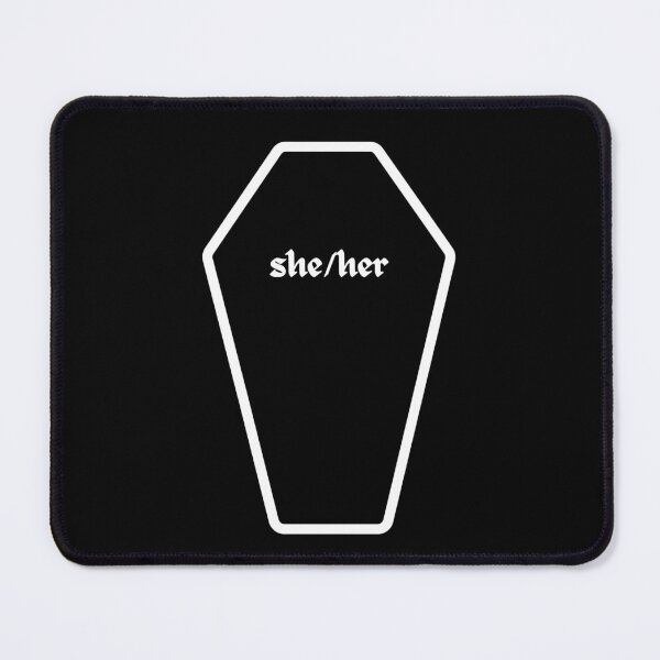 Item preview, Pronoun (she/her) Coffin designed and sold by Cute-Chaotic-Co.