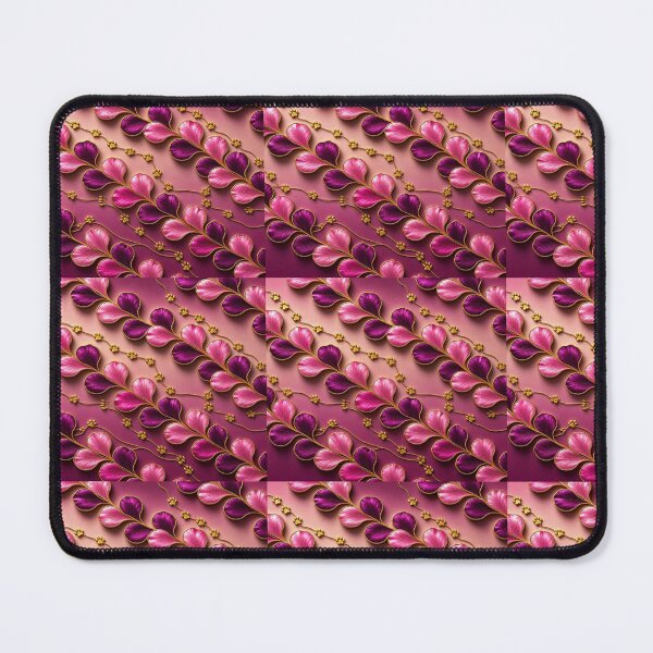 Item preview, Gold Paw Ivy & Heart Petals Diagonal Fuchsia Pattern designed and sold by Breezes-of-Ida.