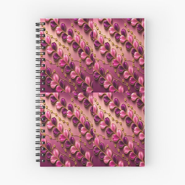 Item preview, Gold Paw Ivy & Heart Petals Diagonal Fuchsia Pattern designed and sold by Breezes-of-Ida.
