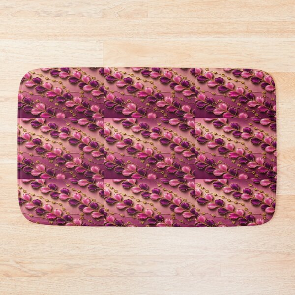 Item preview, Gold Paw Ivy & Heart Petals Diagonal Fuchsia Pattern designed and sold by Breezes-of-Ida.