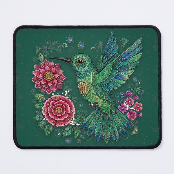 Item preview,  Alebrije Hummingbird — Mexican Folk Art Bird with Flowers, Emerald and Magenta designed and sold by LunaAdventurer.