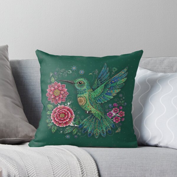 Item preview,  Alebrije Hummingbird — Mexican Folk Art Bird with Flowers, Emerald and Magenta designed and sold by LunaAdventurer.