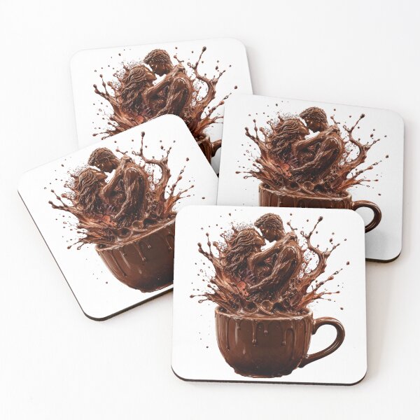 Item preview, Chocolate Love Couple Kissing in Coffee Cup Splash  designed and sold by LC&LCPlatform.