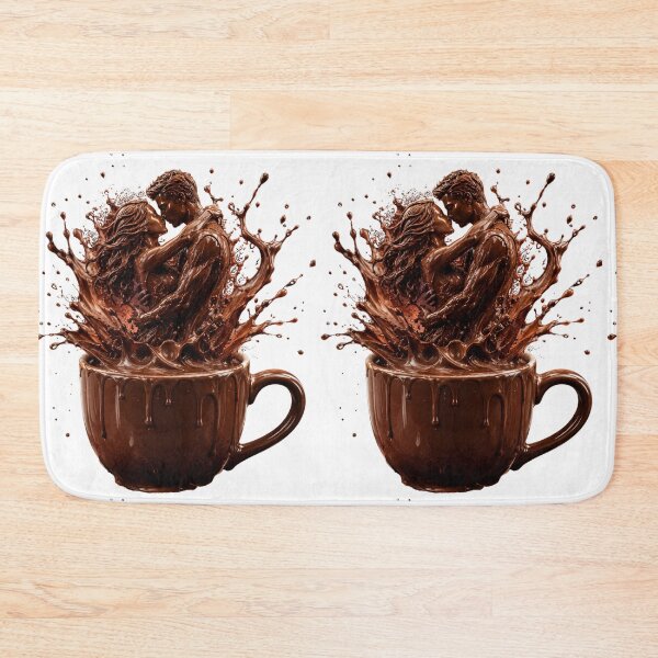 Item preview, Chocolate Love Couple Kissing in Coffee Cup Splash  designed and sold by LC&LCPlatform.