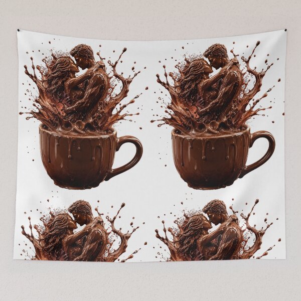 Item preview, Chocolate Love Couple Kissing in Coffee Cup Splash  designed and sold by LC&LCPlatform.