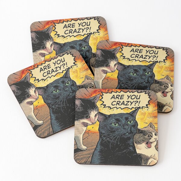Item preview, Are You Crazy?! - Funny Shocked Cats Comic Art designed and sold by aysenism.