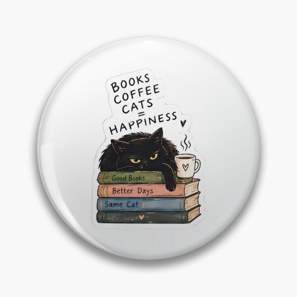 Artikelvorschau, Bücher Kaffee Katzen Aufkleber – Süße schwarze Katze entworfen und verkauft von posteratorshop.