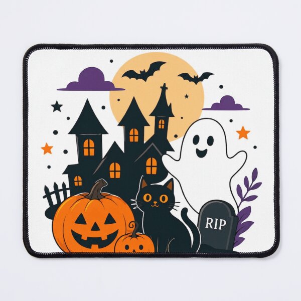Item preview, Cute Halloween Haunted House Ghost Cat Pumpkin designed and sold by NNCollection.