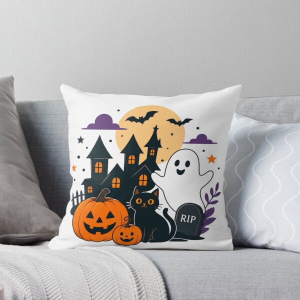 Item preview, Cute Halloween Haunted House Ghost Cat Pumpkin designed and sold by NNCollection.